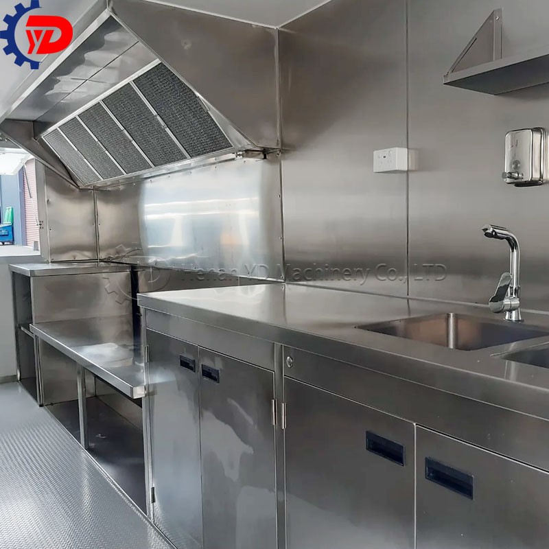 13ft Black Double-Window Multi-Functional BBQ Food Truck for Sale in the USA